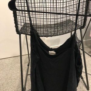 Cute Lace Trim Black Tank Top